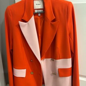 Women's Bold Orange and Pink Blazer